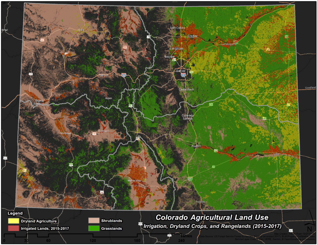 Map of Colorado Agricultural Land Use