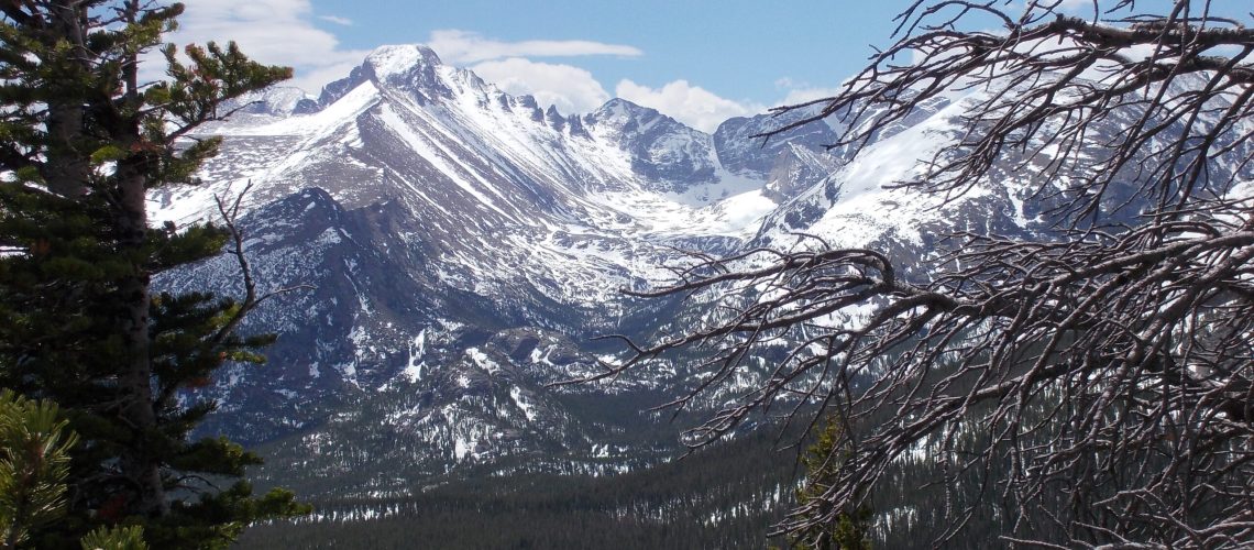 A snow-covered Rocky Mountain National Park in early June 2019.