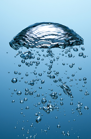 air bubble in the ocean