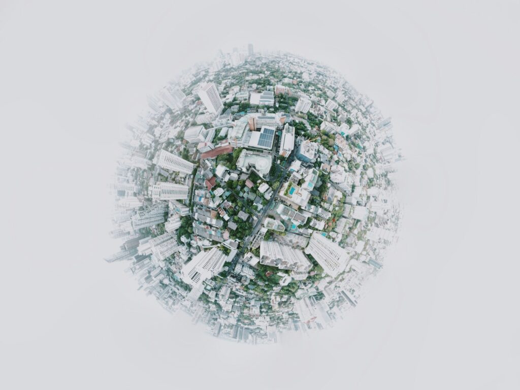 earth from above city scape